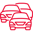 An icon of multiple vehicles, representing Kia's CPO inventory.